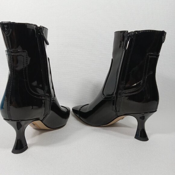 SAM EDELMAN Livia Black Patent Faux Leather Bootie Women's Size 5.5 - Picture 7 of 16